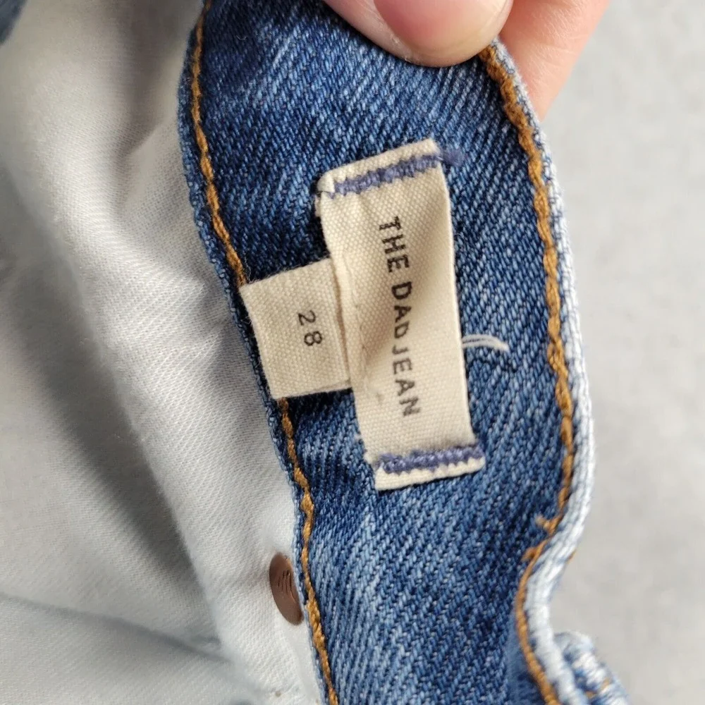 Madewell Womens The Dad Jeans Relaxed Straight Size 28 (Fits 30x27) Blue Classic